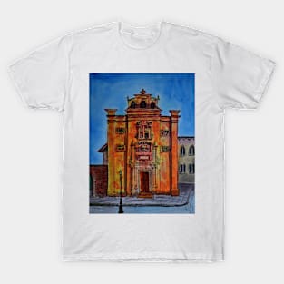 Watercolor sketch - Chiesa di San Michele Arcangelo. Enna, Sicily T-Shirt